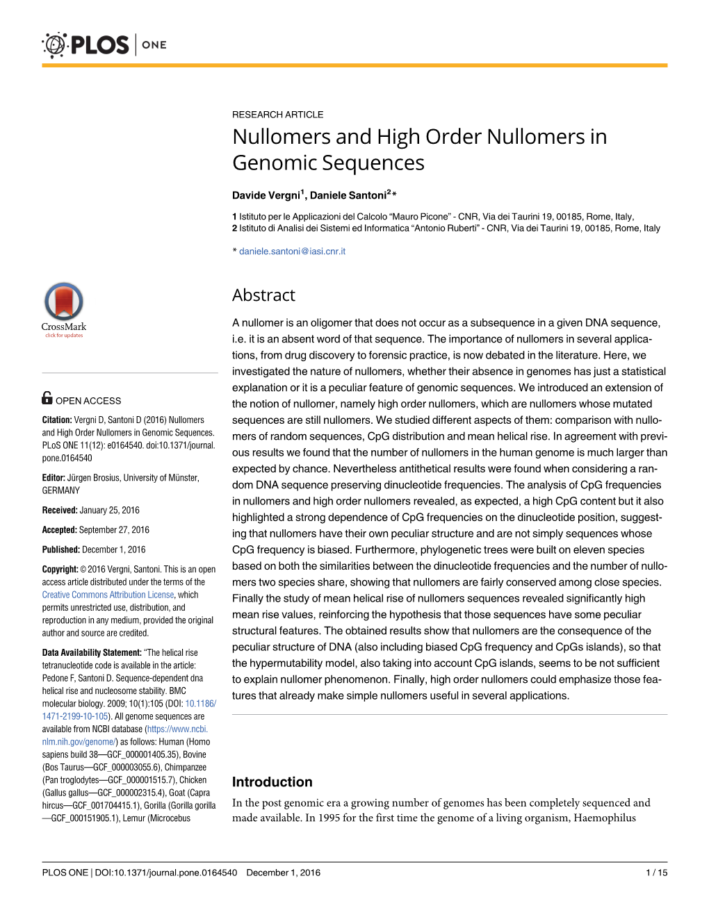 Nullomers and High Order Nullomers in Genomic Sequences
