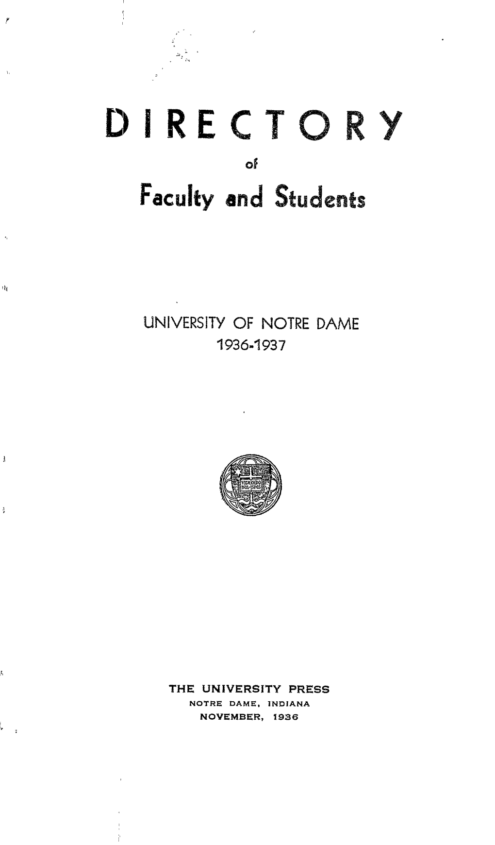 Notre Dame Directory, 1936