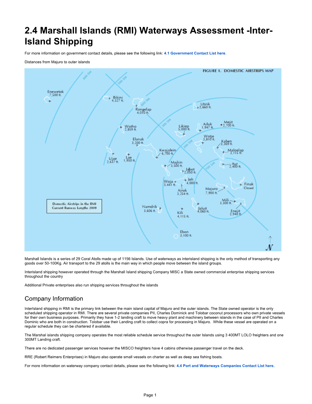 2.4 Marshall Islands (RMI) Waterways Assessment -Inter- Island Shipping