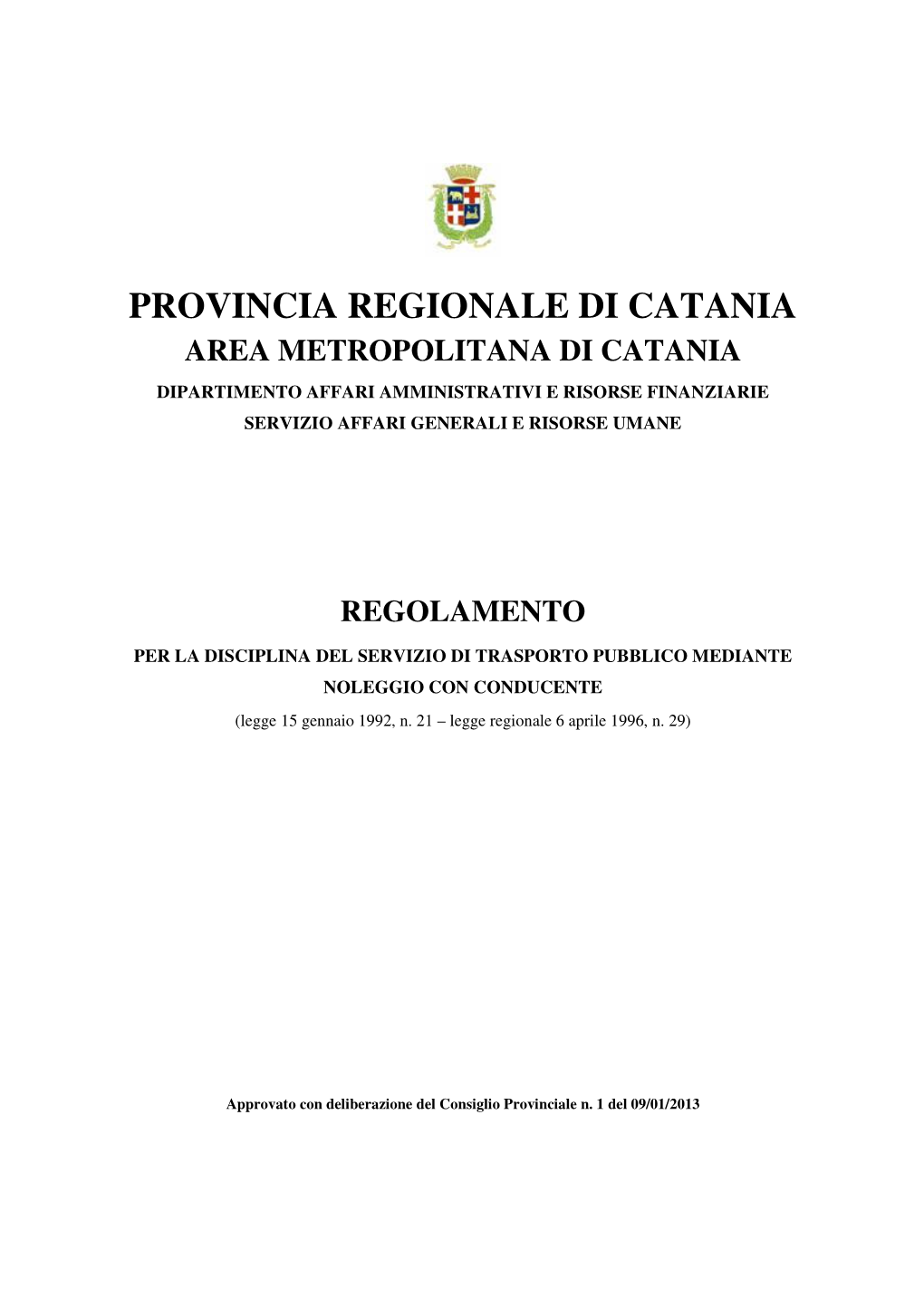 Provincia Regionale Di Catania