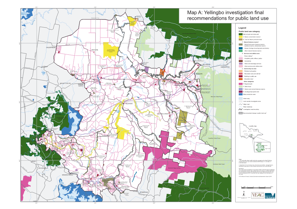 Map A: Yellingbo Investigation Final Healesville Sanctuary Maroondah Hwy