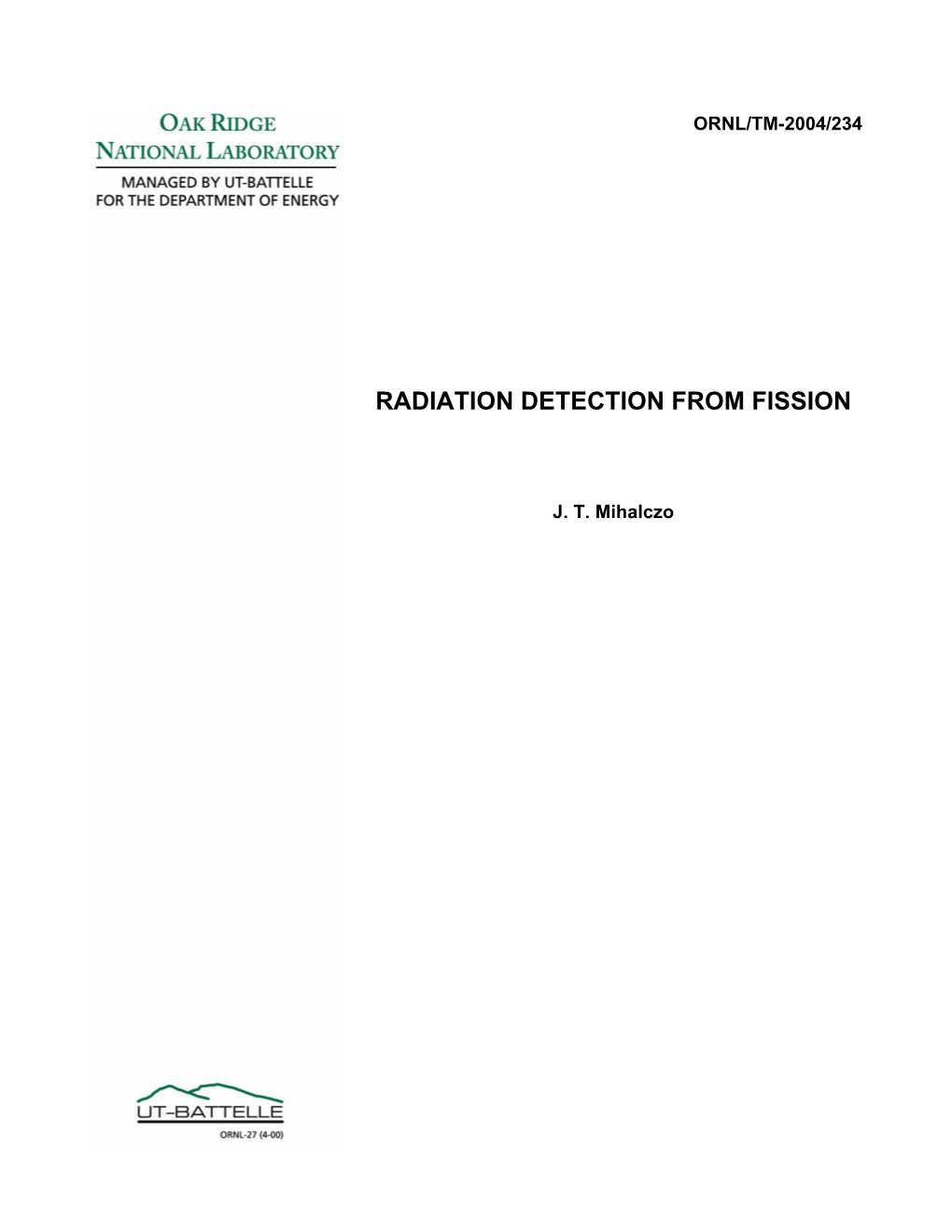 Radiation Detection from Fission