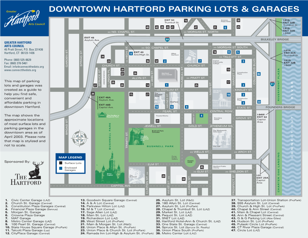 Downtown Hartford Parking Lots & Garages