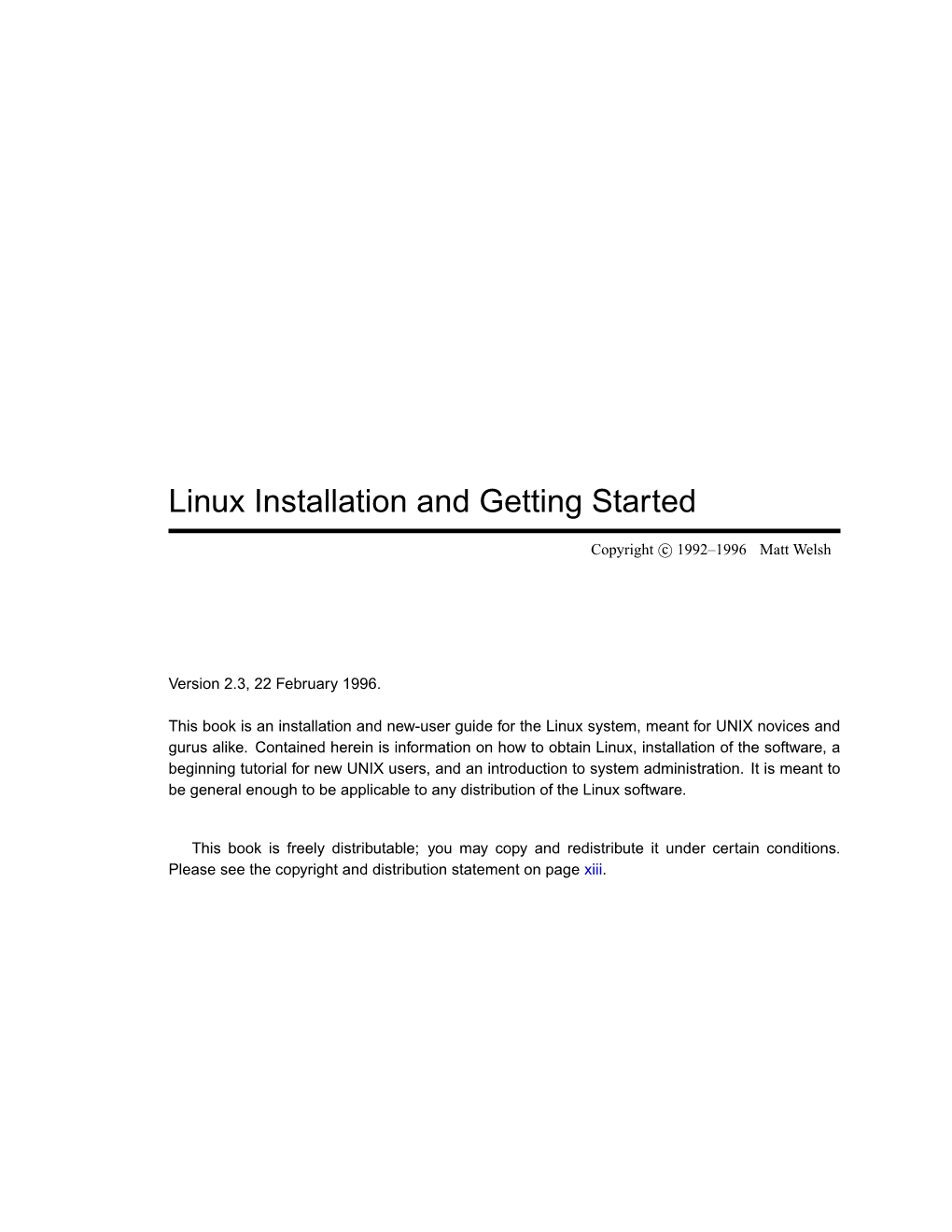 Linux Installation and Getting Started