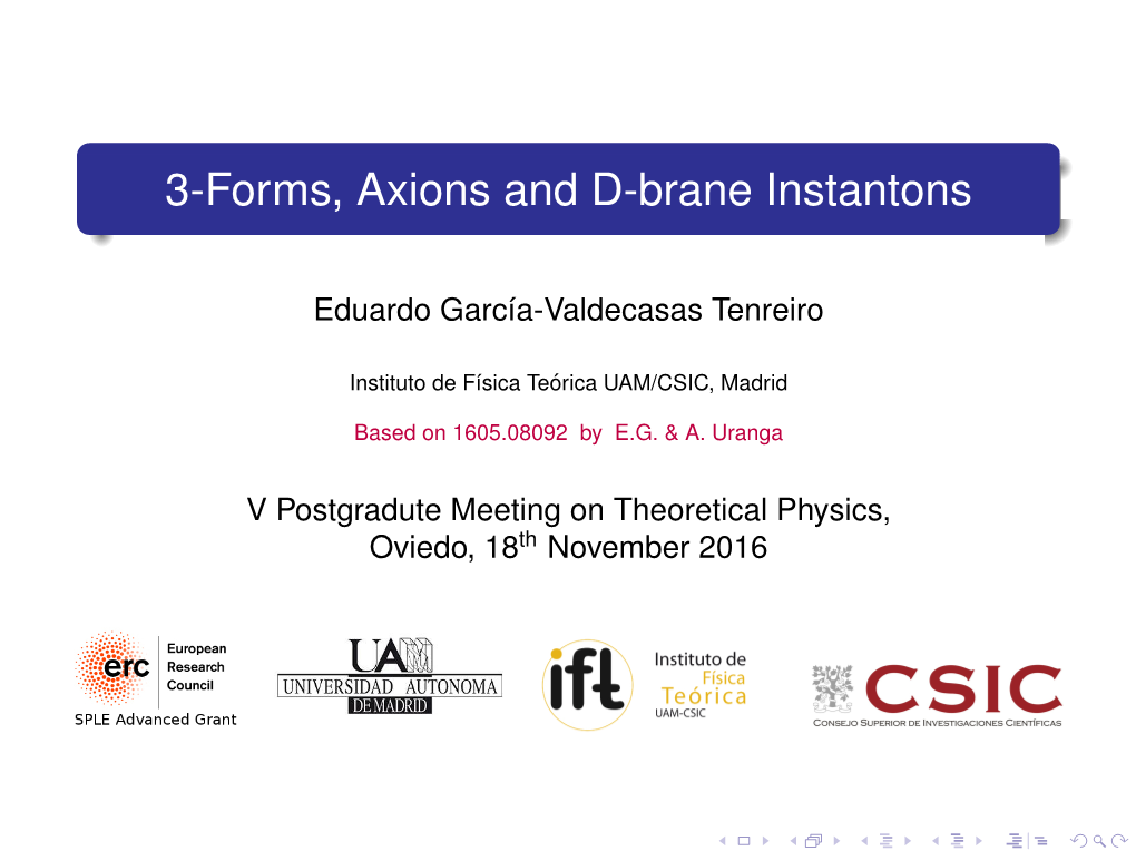 3-Forms, Axions and D-Brane Instantons