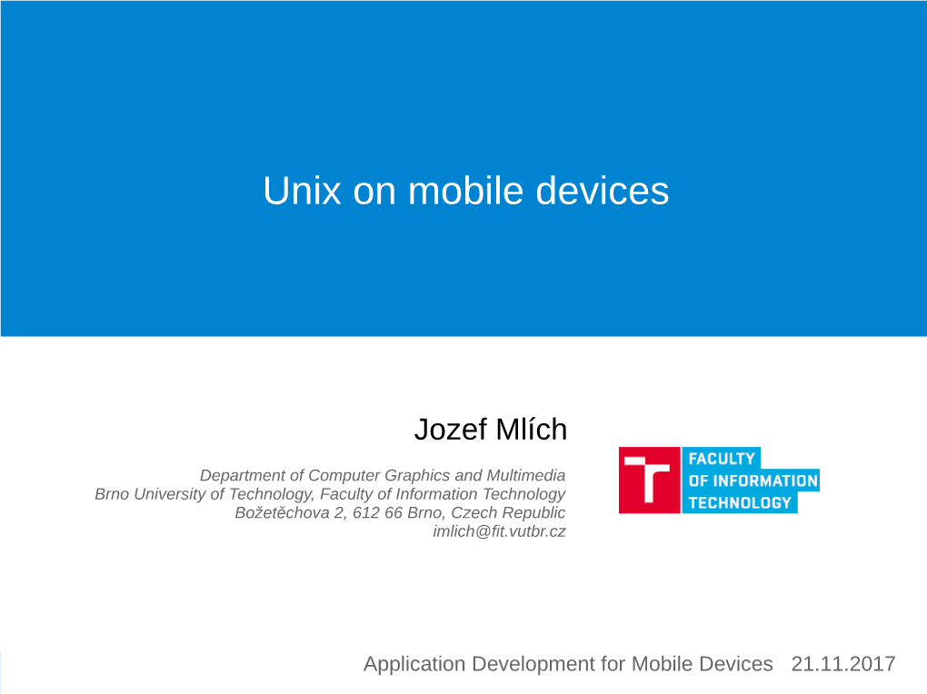 Unix on Mobile Devices