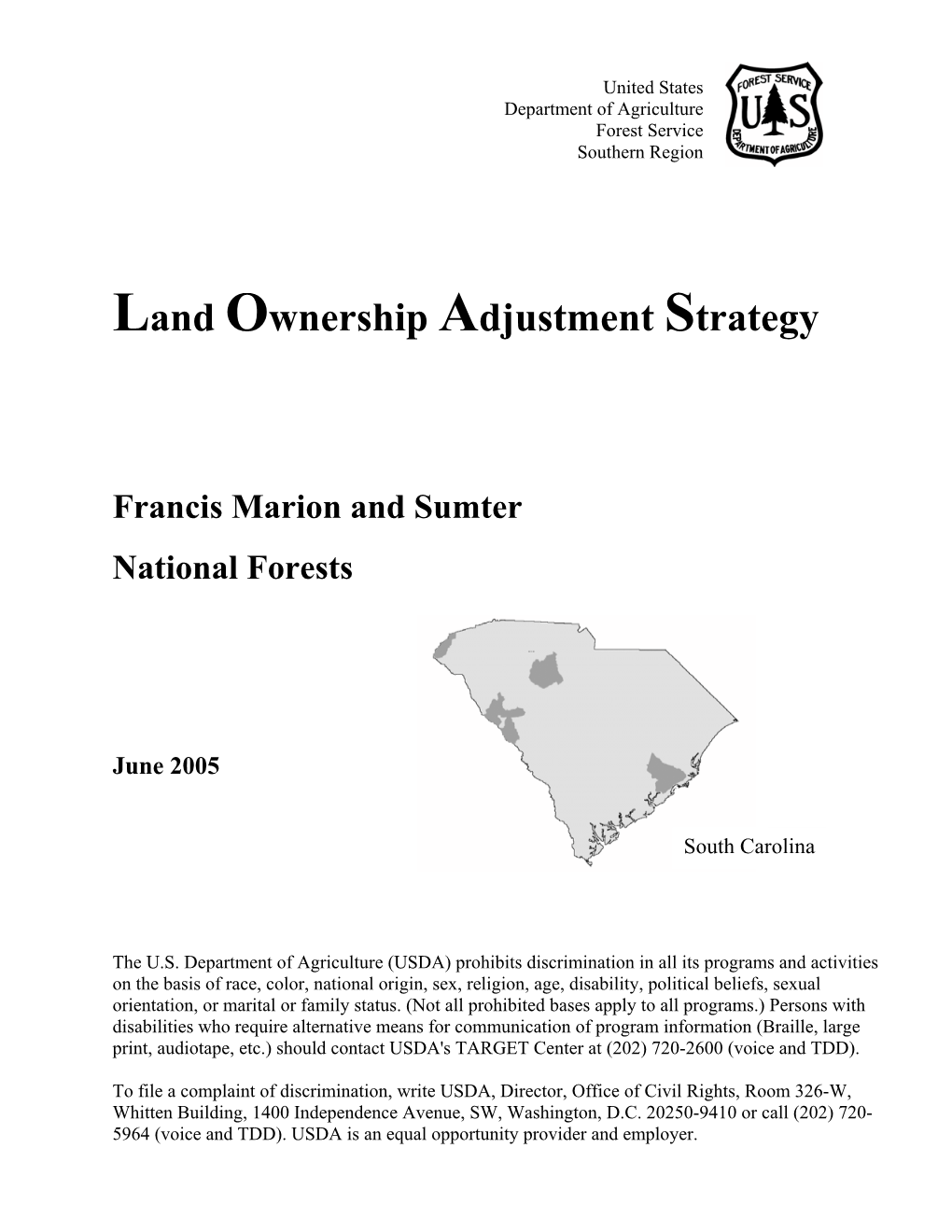 USFS Land Acquisition Strategy South Carolina