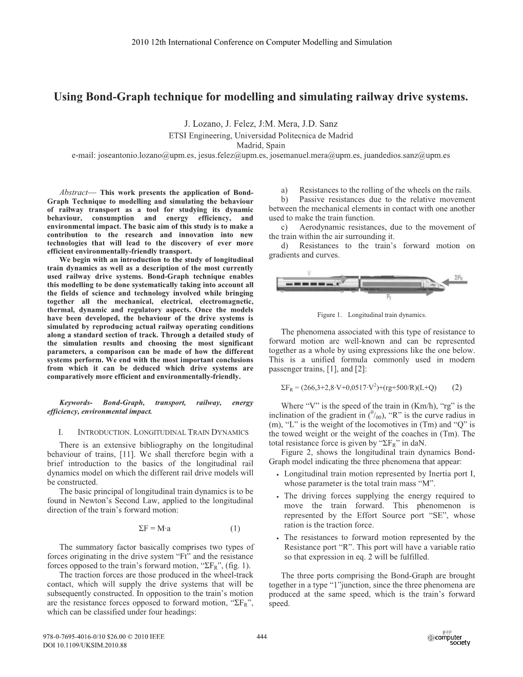 Using Bond-Graph Technique for Modelling and Simulating Railway Drive Systems