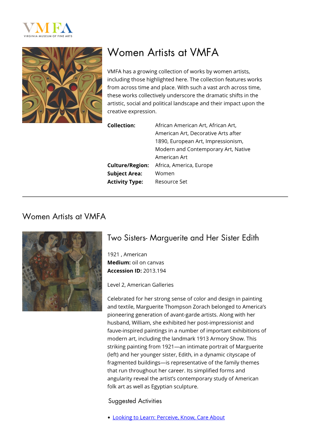 Women Artists at VMFA