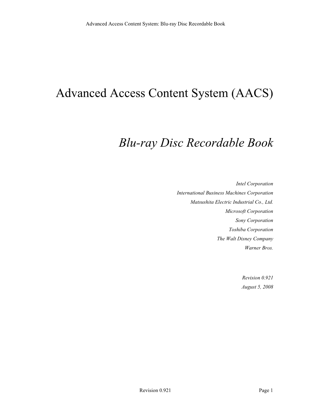 Advanced Access Content System (AACS)