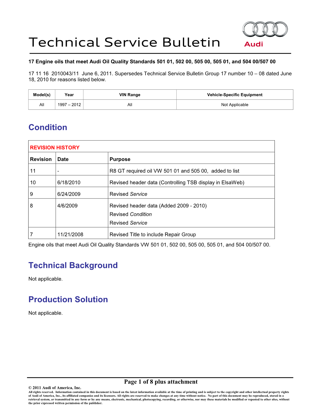 Technical Service Bulletin