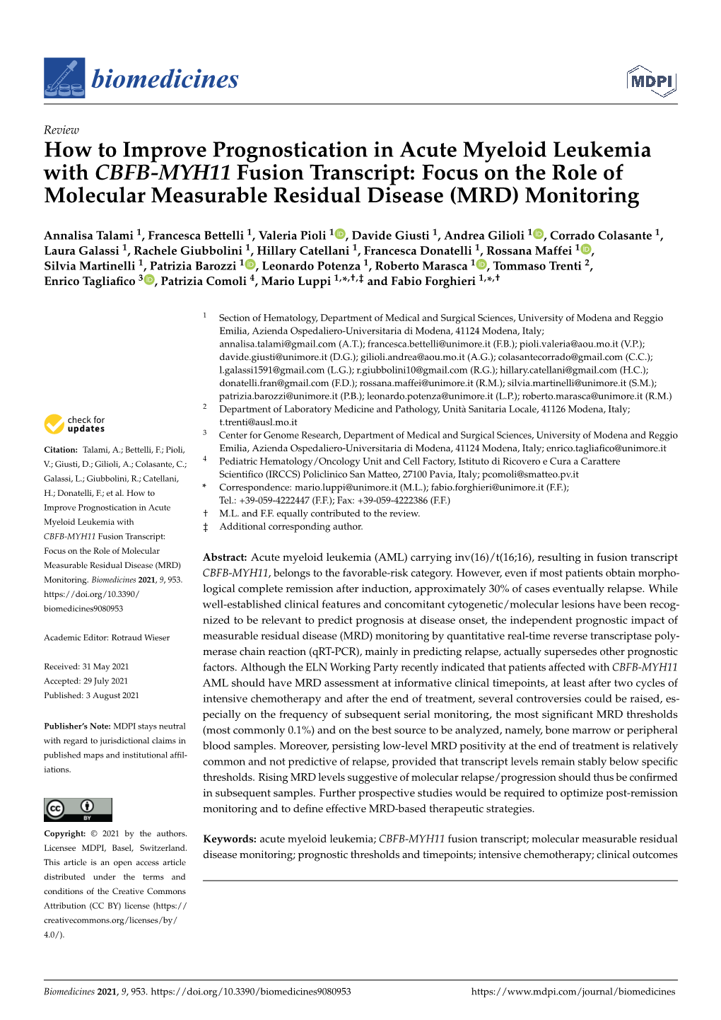 How to Improve Prognostication in Acute Myeloid Leukemia with CBFB-MYH11 Fusion Transcript