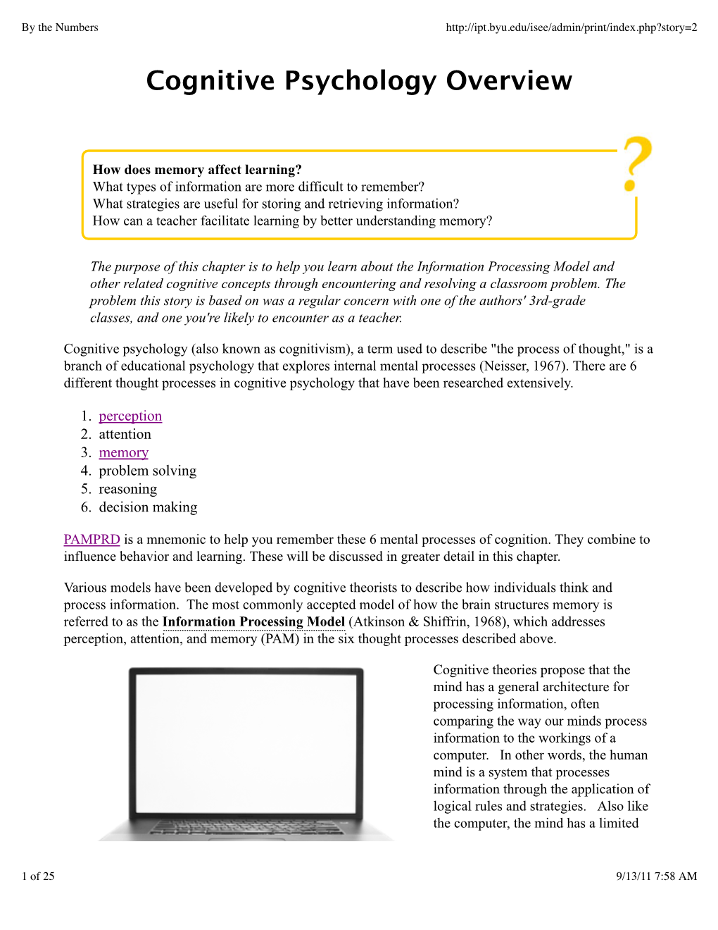 Cognitive Psychology Overview