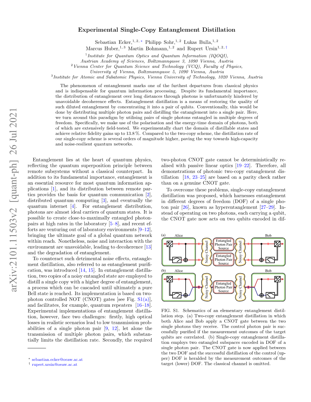 Arxiv:2101.11503V2 [Quant-Ph] 26 Jul 2021 Bell State Is Reached