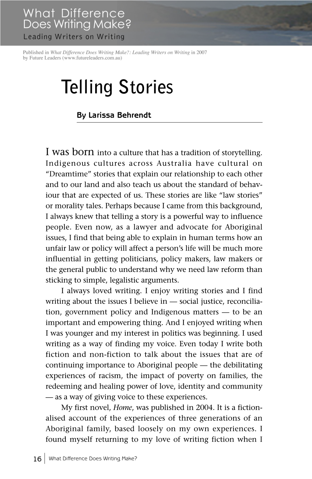 Telling Stories