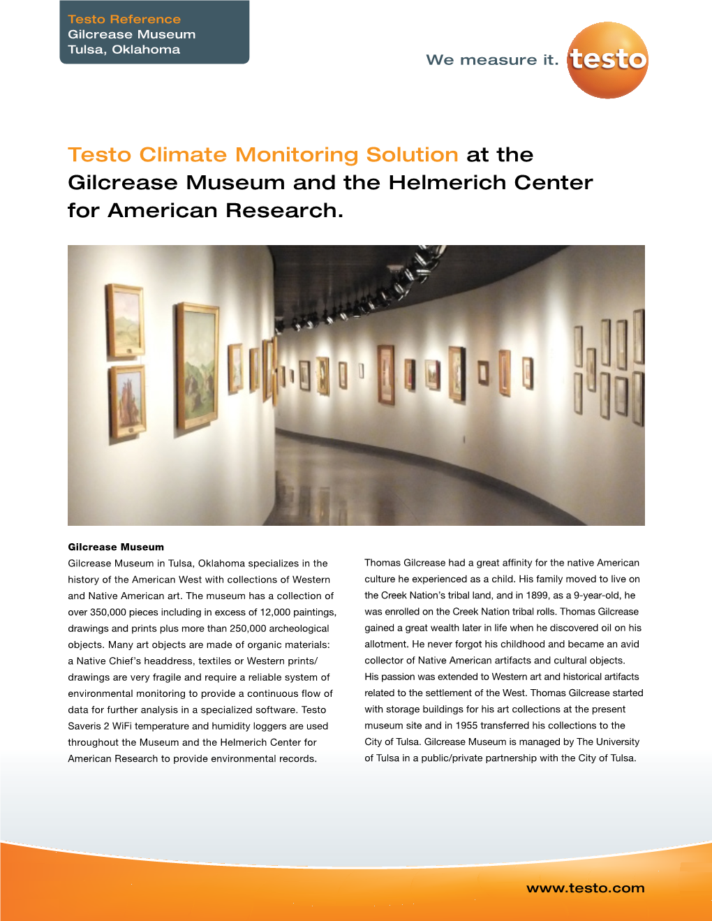 Testo Climate Monitoring Solution at the Gilcrease Museum and the Helmerich Center for American Research