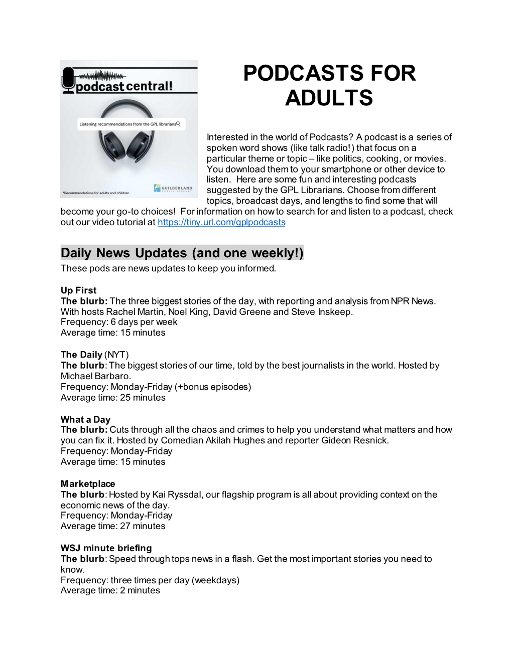 Podcasts for Adults