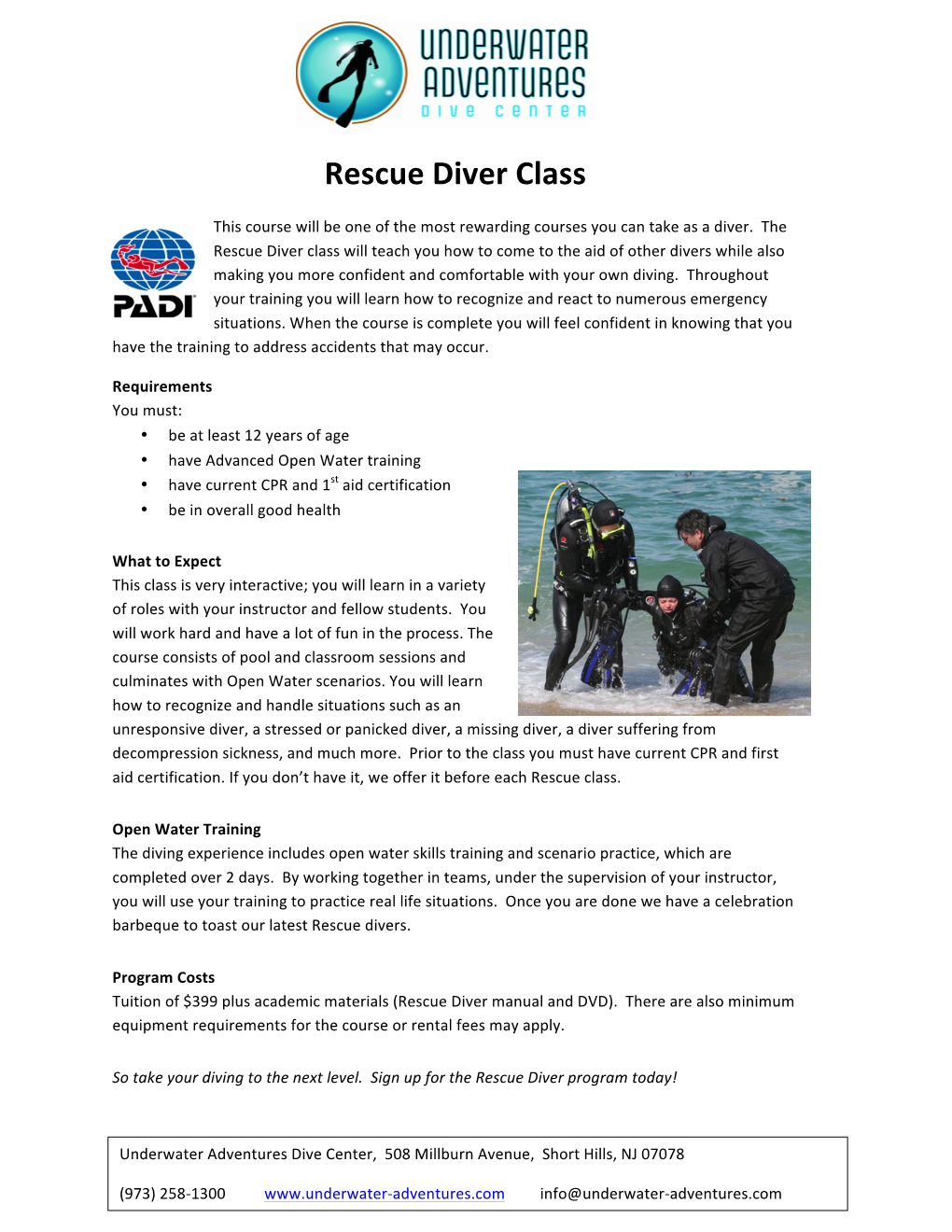 Rescue Diver Class