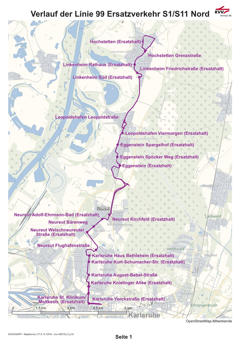 Ersatzverkehr S1/S11 Karlsruhe