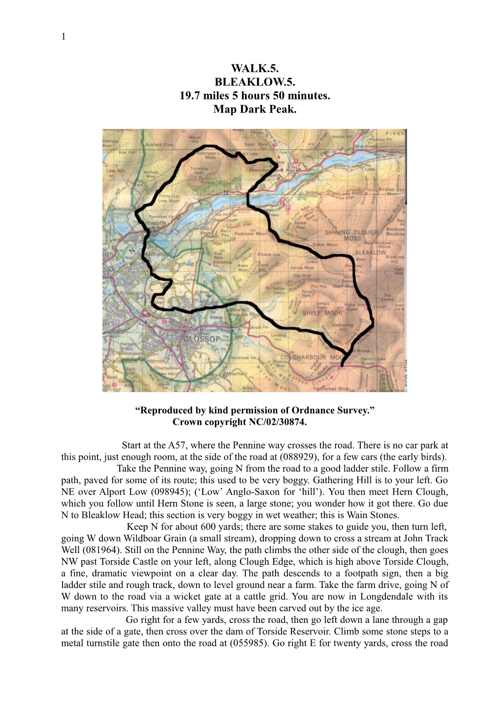 WALK.5. BLEAKLOW.5. 19.7 Miles 5 Hours 50 Minutes