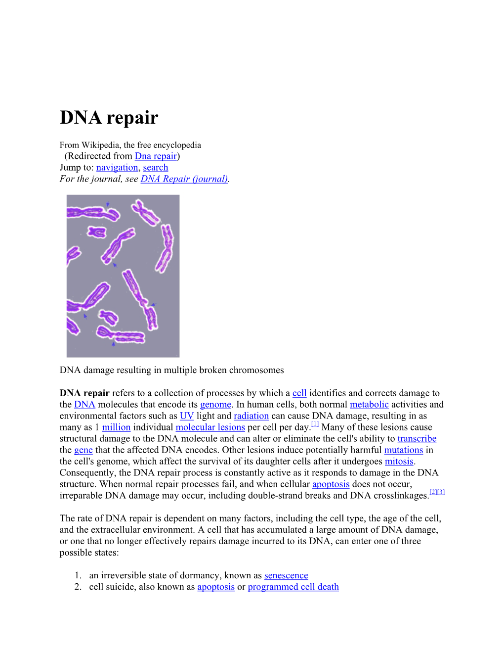 DNA Repair from Wikipedia.Org