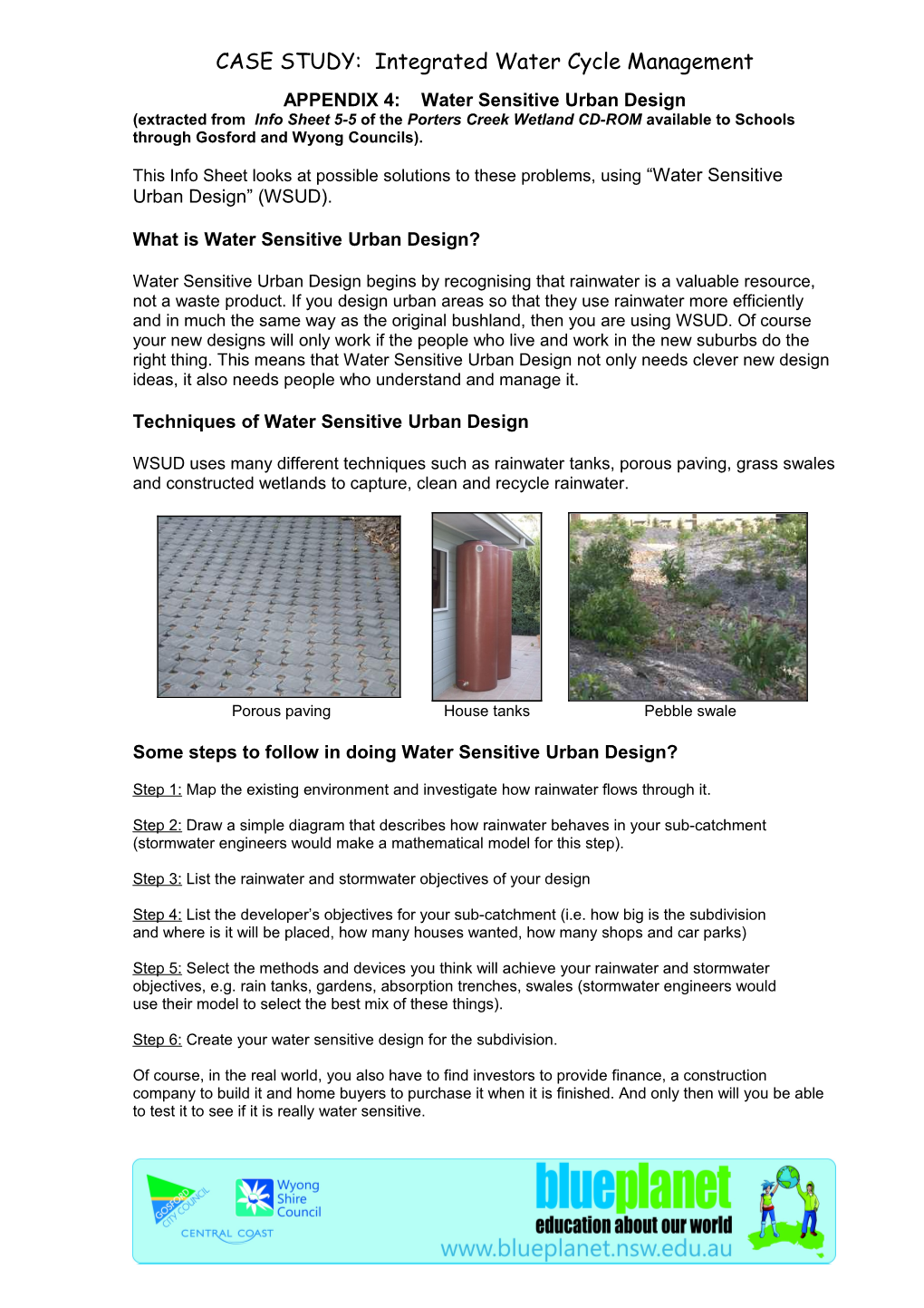 APPENDIX 4: Water Sensitive Urban Design