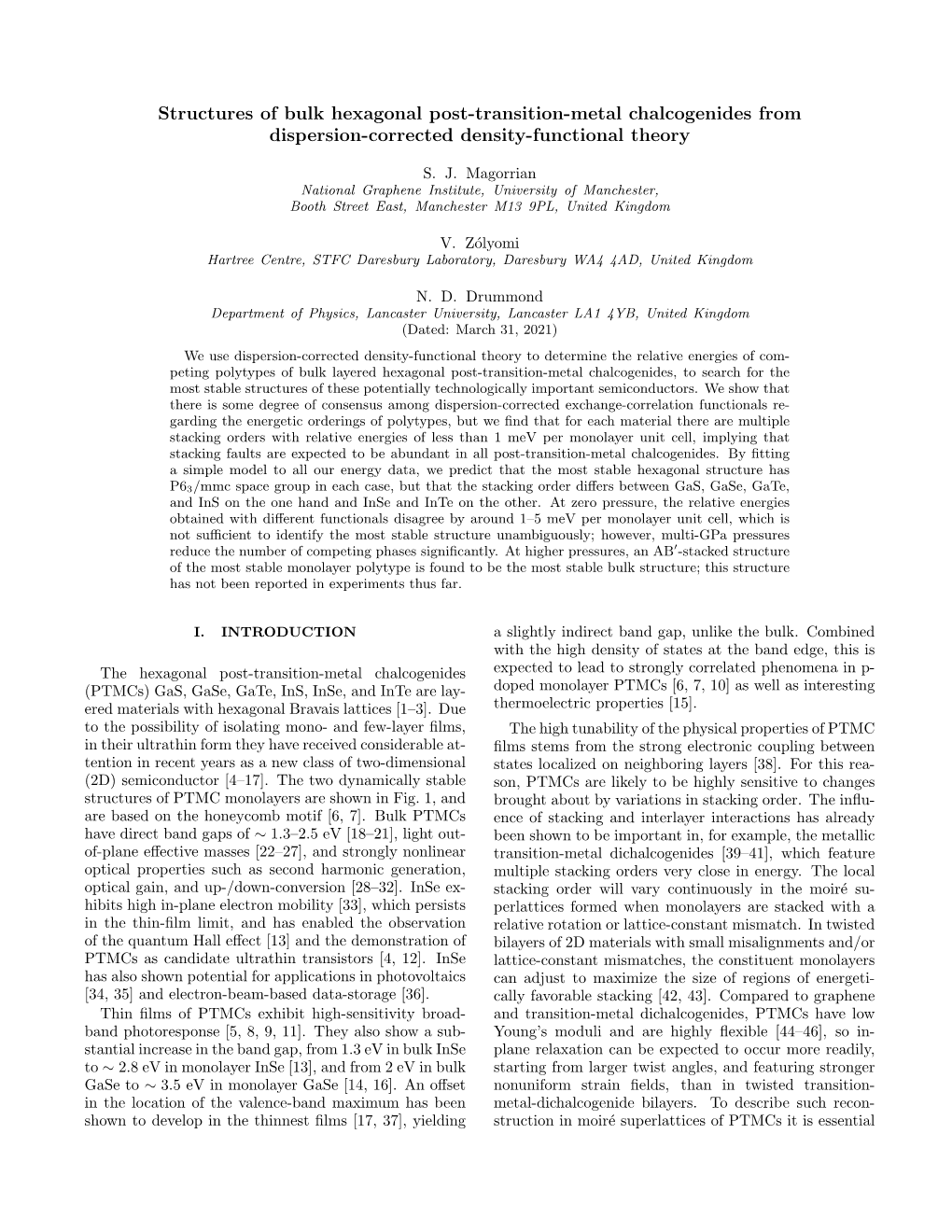 Structures of Bulk Hexagonal Post-Transition-Metal Chalcogenides from Dispersion-Corrected Density-Functional Theory