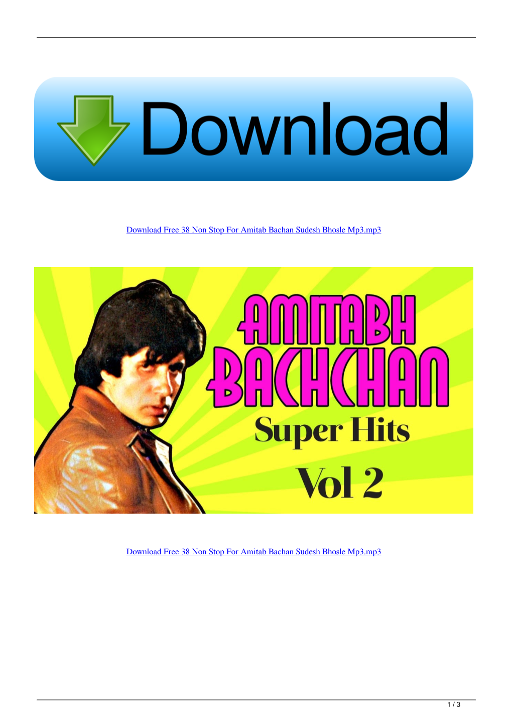 Download Free 38 Non Stop for Amitab Bachan Sudesh Bhosle Mp3.Mp3