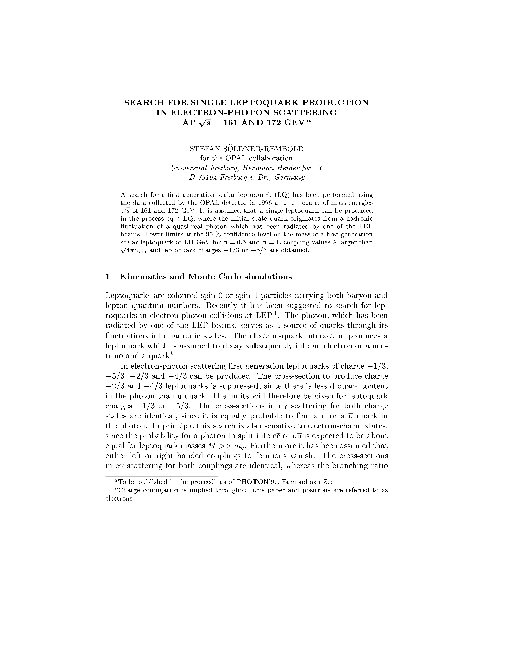 Search for Single Leptoquark Production In