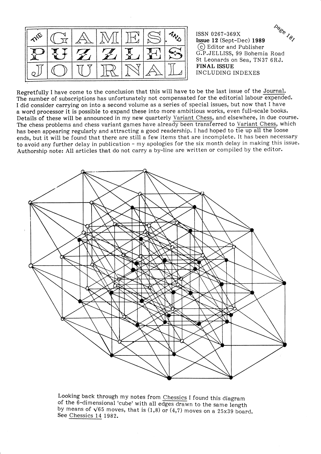 The Games and Puzzles Journal