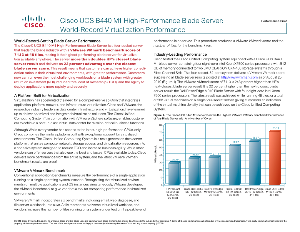 World-Record Virtualization Performance: Cisco UCS B440 Server