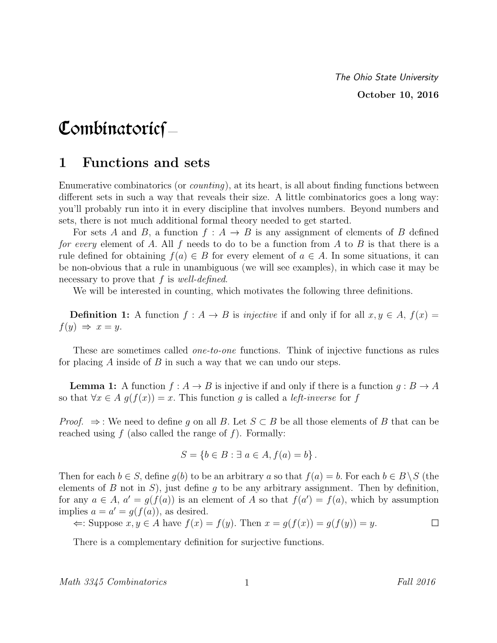 Combinatorics—