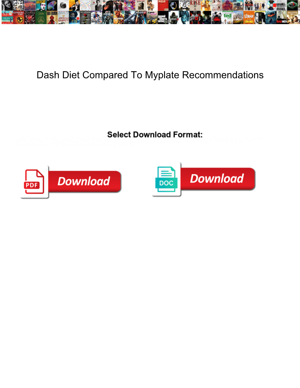 Dash Diet Compared to Myplate Recommendations