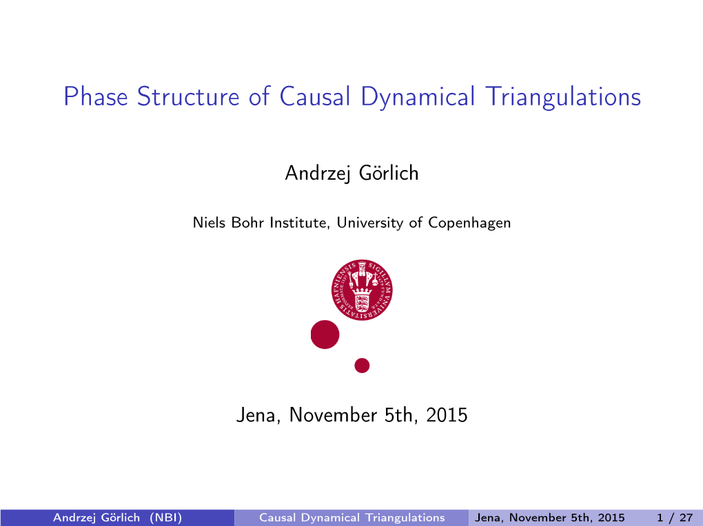 Phase Structure of Causal Dynamical Triangulations.Pdf