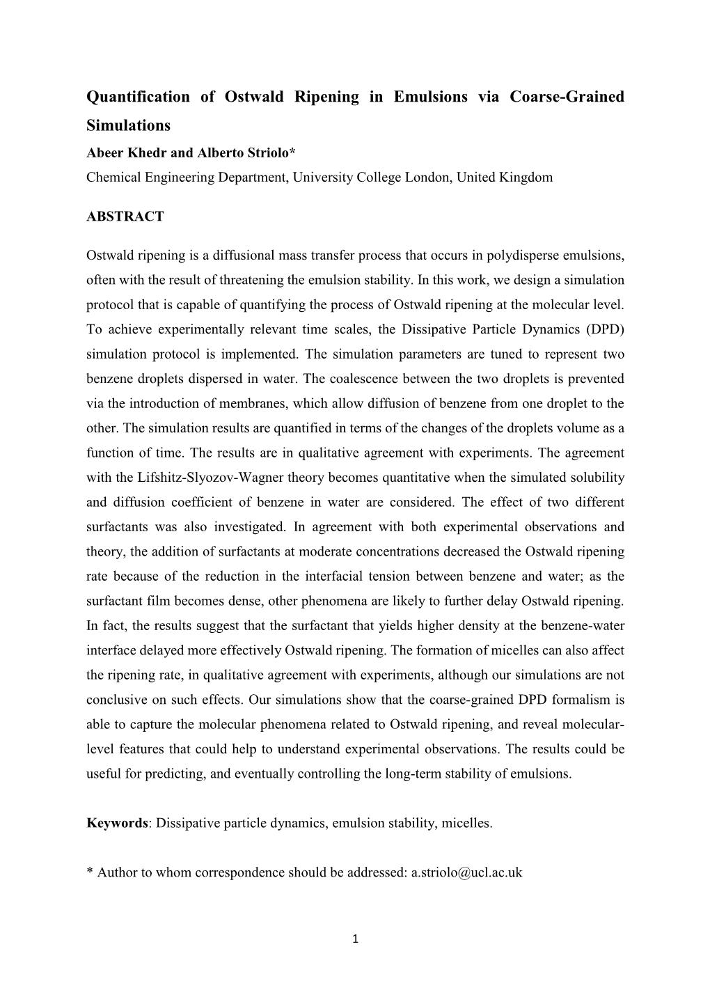 Quantification of Ostwald Ripening in Emulsions Via Coarse-Grained