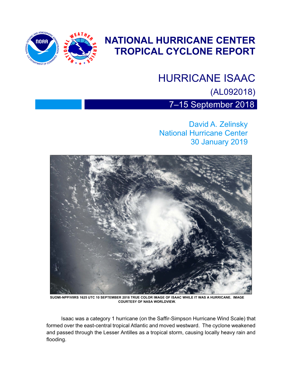 HURRICANE ISAAC (AL092018) 7–15 September 2018