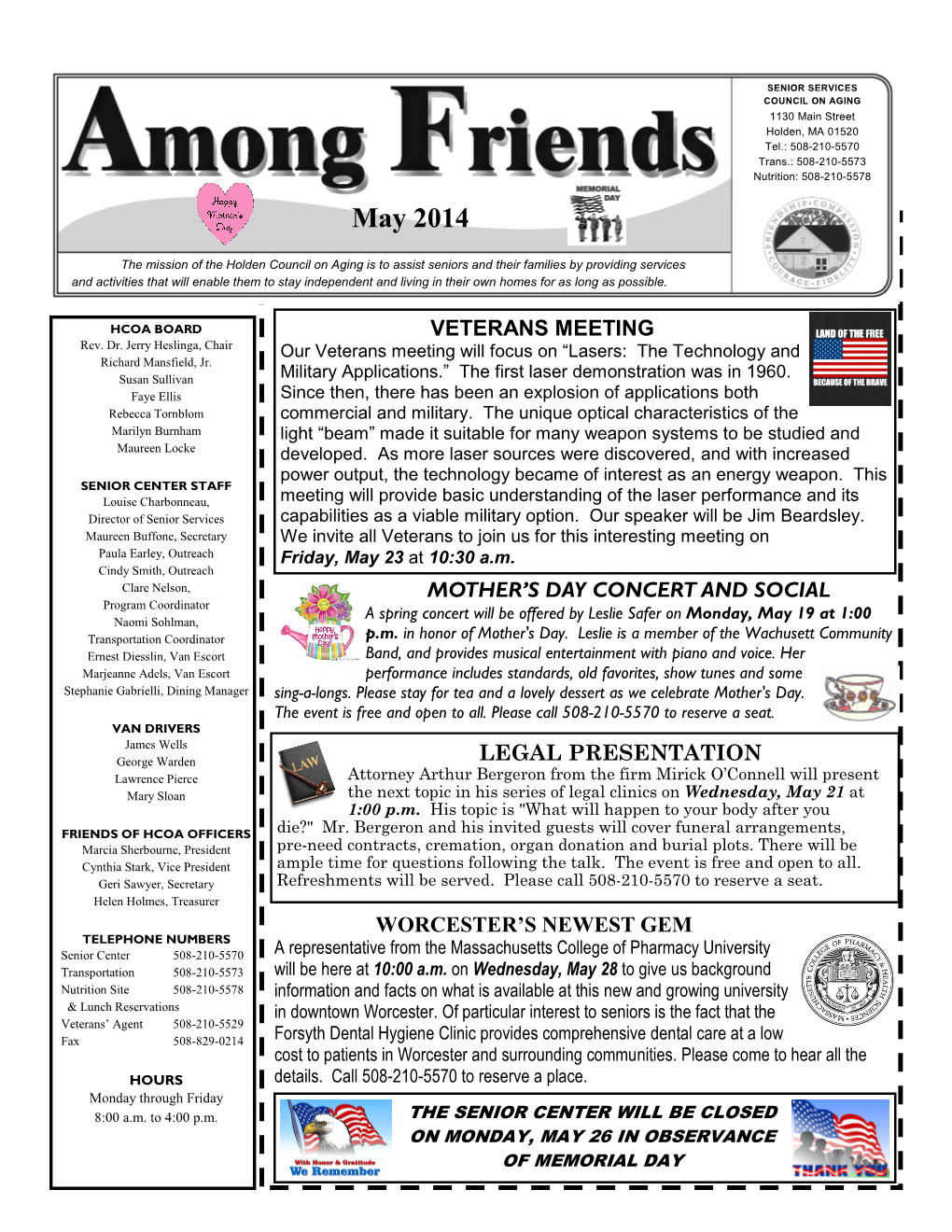 May 2014 Newsletter