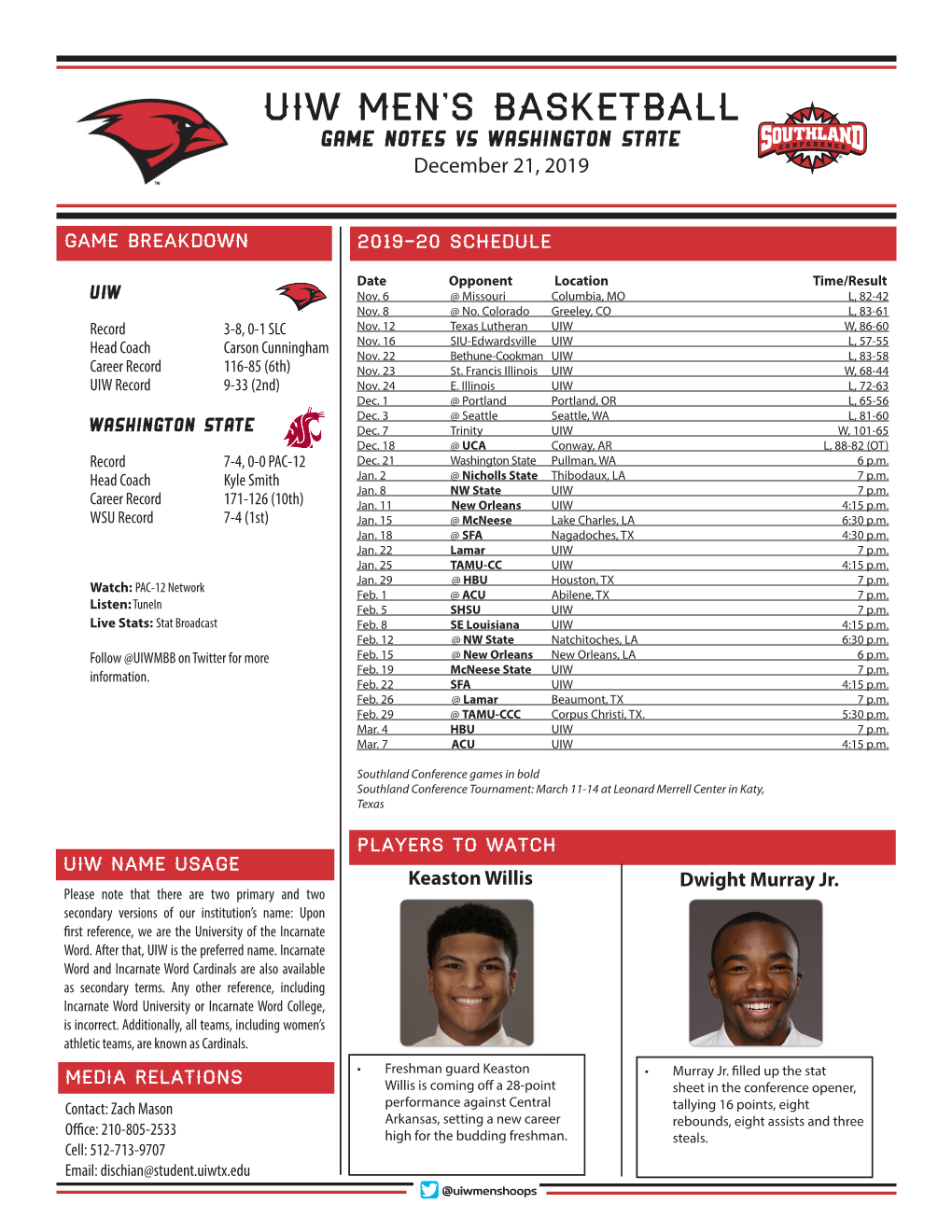 UIW Men's Basketball