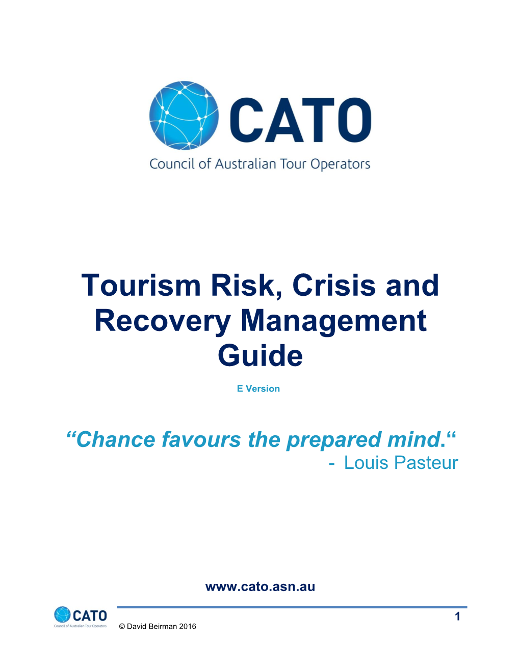 Tourism Risk, Crisis and Recovery Management Guide