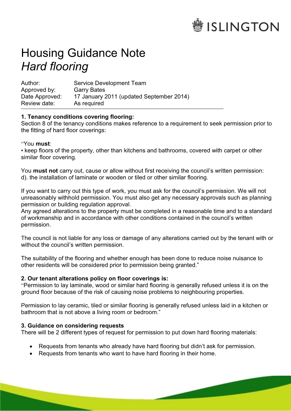 Guidance - Hard Flooring