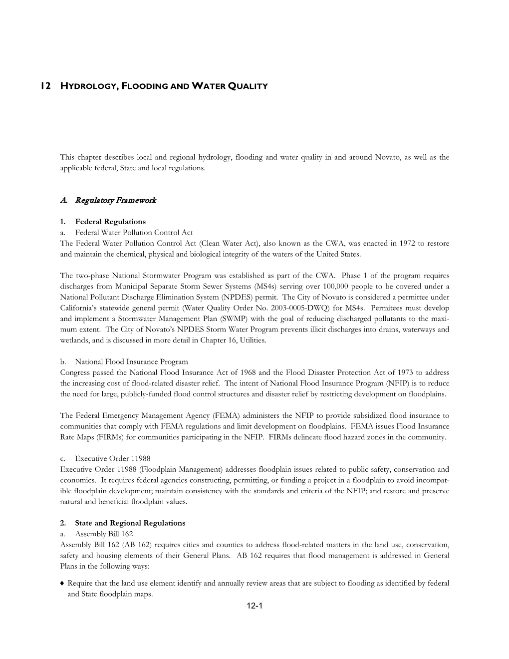 12 Hydrology, Flooding and Water Quality