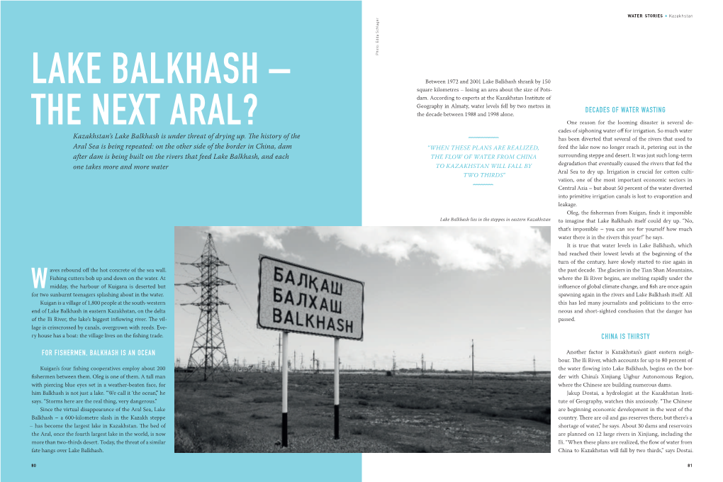 Lake Balkhash – the Next Aral?