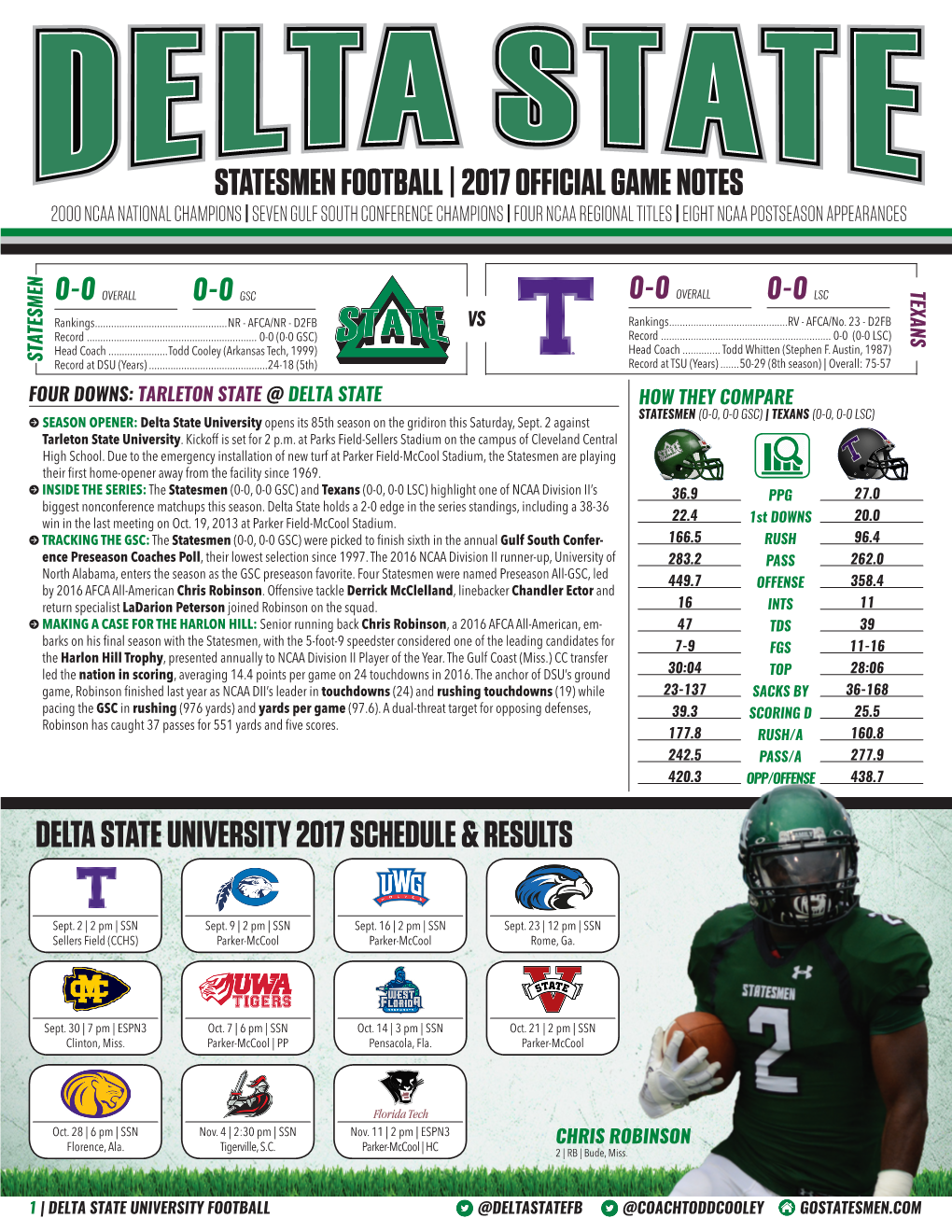 Statesmen Football | 2017 Official Game Notes Delta