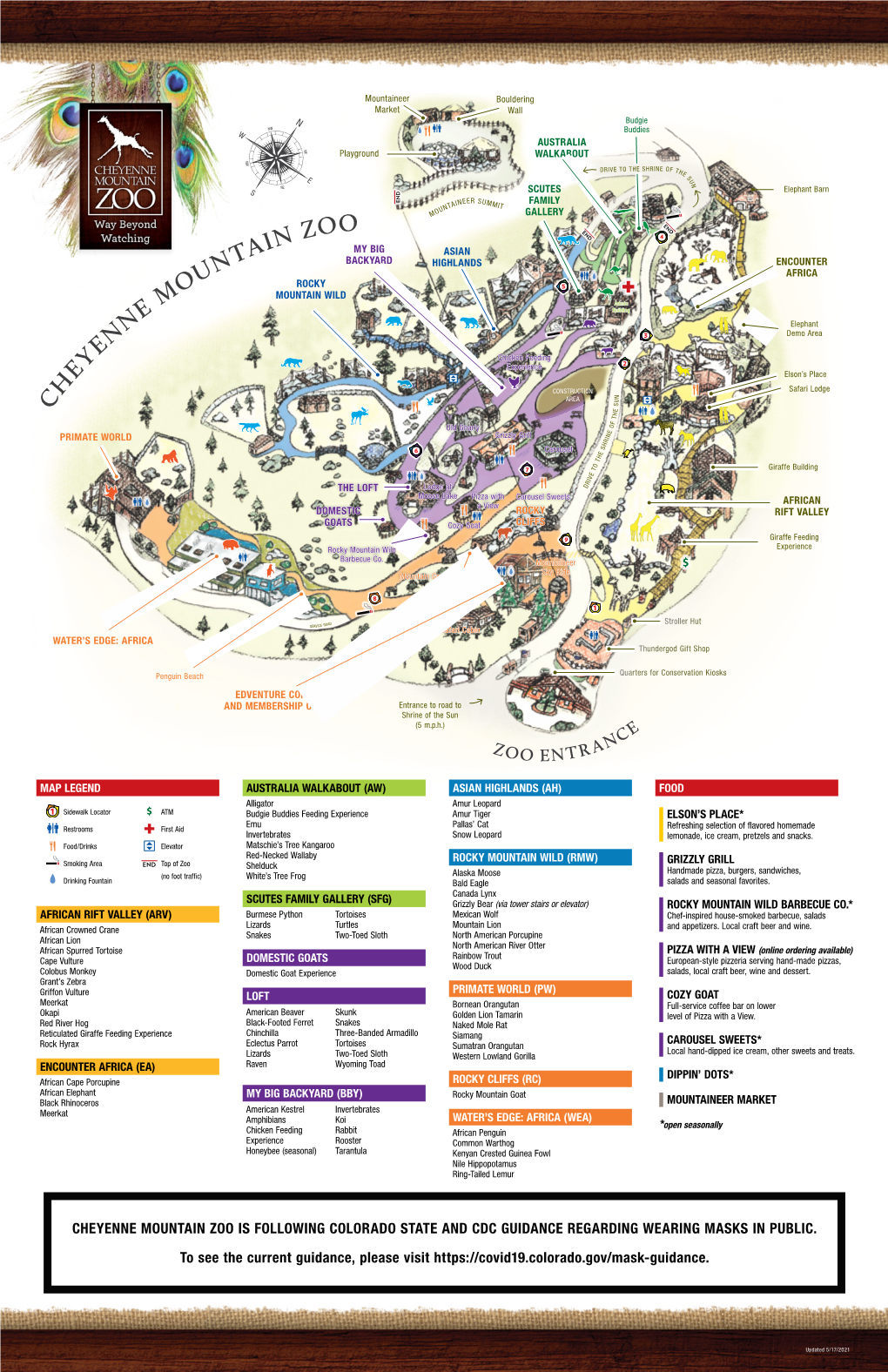 Cheyenne Mountain Zoo Is Following Colorado State and Cdc Guidance Regarding Wearing Masks in Public