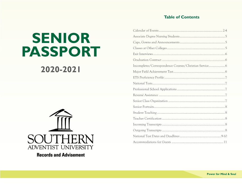 Senior Passport 2020-2021