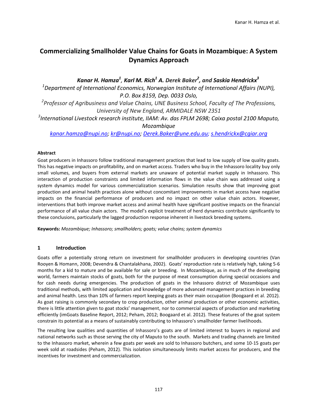 Commercializing Smallholder Value Chains for Goats in Mozambique: a System Dynamics Approach