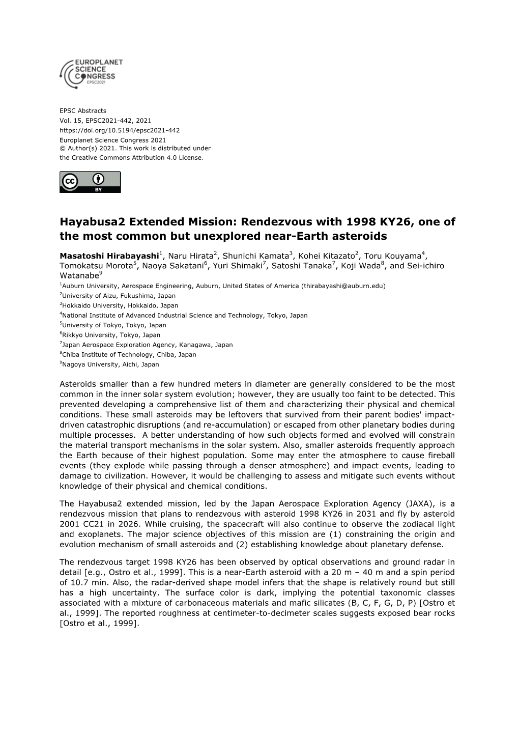 Hayabusa2 Extended Mission: Rendezvous with 1998 KY26, One of the Most Common but Unexplored Near-Earth Asteroids