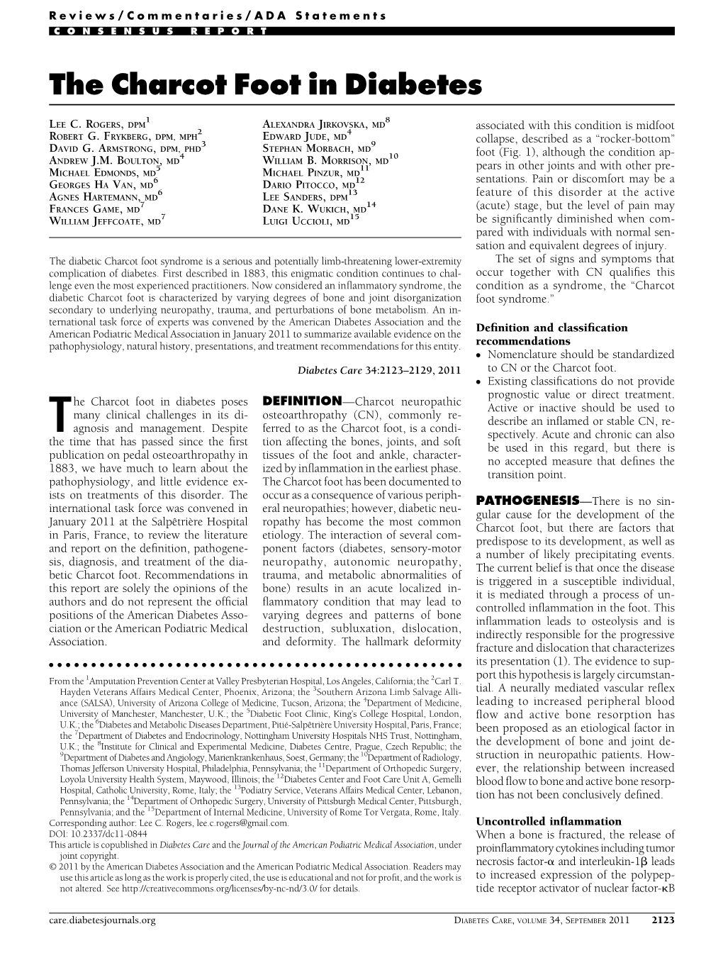 The Charcot Foot in Diabetes