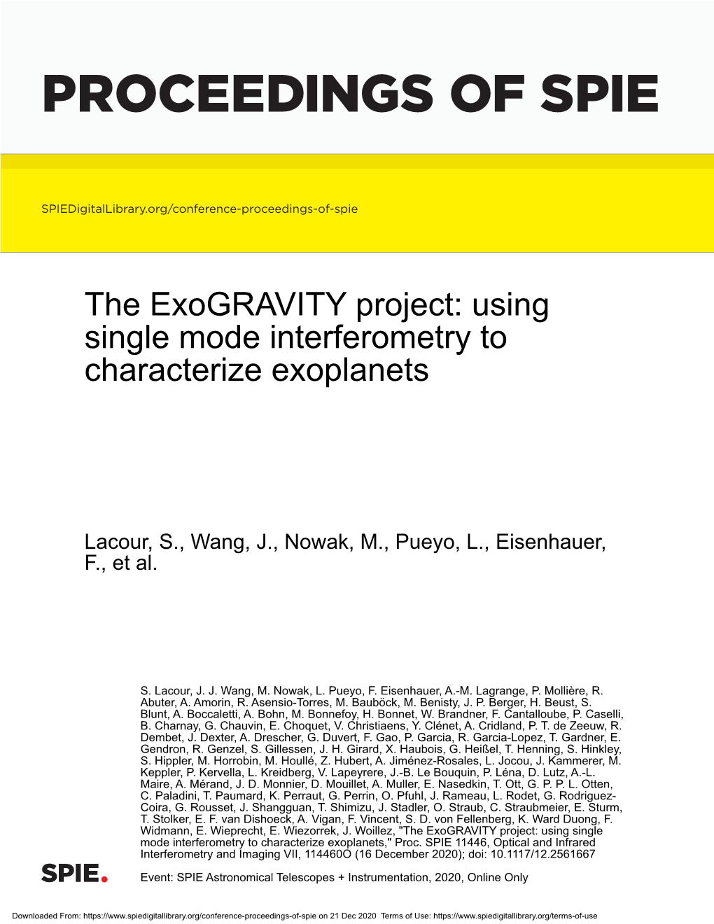 Proceedings of Spie