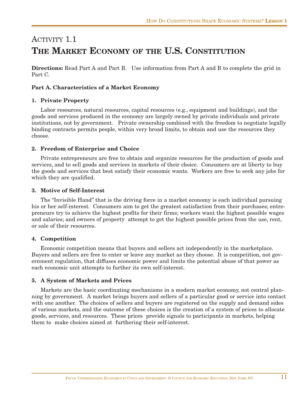 The Market Economy of the U.S. Constitution